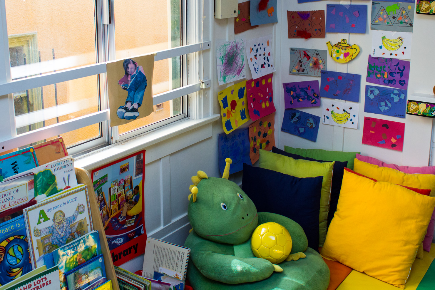The big frog — inside the Shining Stars classroom.