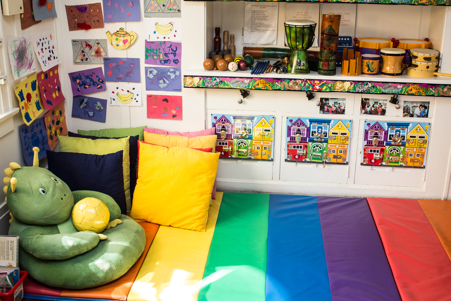 The reading corner — inside the Shining Stars classroom.